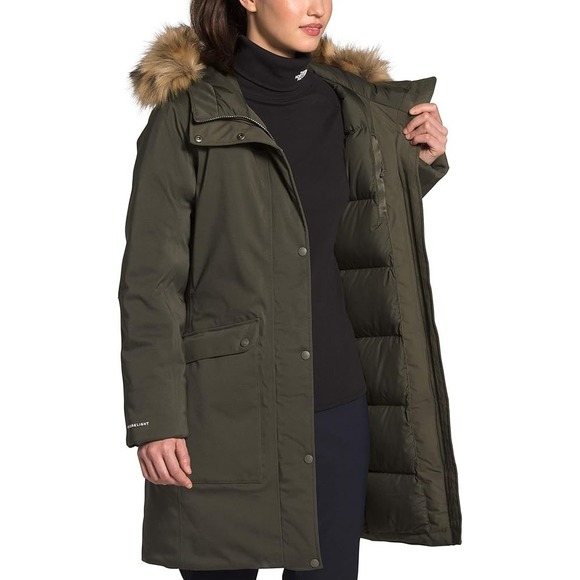 The North Face Winter Coat Women's Small Arctic ii Parka 550 Down Green Fur Hood - Picture 2 of 16